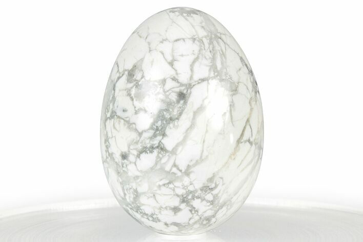 Polished White Magnesite Egg - South Africa #356430